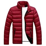 NP Glatt Gepolsterter Wintermantel Kleidung Jacke Kragen Zuhause, weinrot, XXL