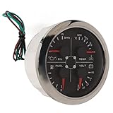 Auto Meter 4In1 85Mm Gauge Multifunktions-Heizöldruck Wassertemperatur Voltmeter DC 9-32V...