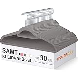 HOUSE DAY Kleiderbügel Samt, 30er Set, Premium Bügel, Kleiderbügel...