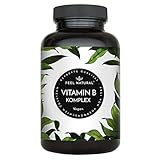 Vitamin B Komplex - 180 vegane Kapseln - 500µg Vitamin B12 - alle 8 B-Vitamine (B1, B2,...