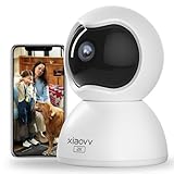 XIAOVV 3MP PTZ überwachungskamera innen,HD-Nachtsicht 2.4G WLAN Kamera Indoor,Hunde...