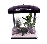 AquaOne Aquarium Komplettset LED mit Pumpe HR-230 schwarz I Kleines Nanoaquarium...