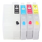 Mwrode Premium 4 Farben Tintenpatrone Drucker Nachfülltintenkasten Ersatz Mit...