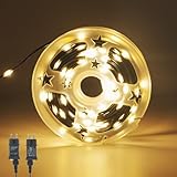 Gresonic 200/400/800 Led Lichterkette Strombetrieben mit Stecker Außen und Innen IP44...