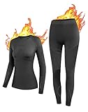 NOOYME Thermounterwäsche Damen Atmungsaktiv und Thermowäsche Set...