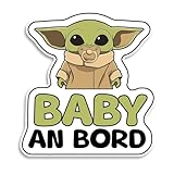 Baby on Board Aufkleber Auto, Bebé Alien, Wetterfest und UV-Beständig...