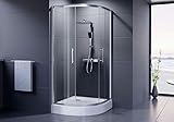 DUSAR Duschkabine Economy MIT Duschtasse 90x90 x 185 cm / 200 cm Gesamthöhe Runddusche...