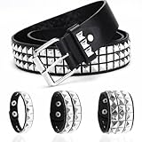 MIVAIUN Punk-Nietengürtel, Nieten, Gürtel, PU-Leder, Punk-Leder, Nieten, Punk-Armband,...