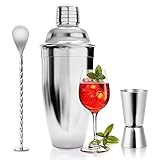 ASANMU Cocktailshaker Set, 750ML Coctail Mixer Set mit Messbecher und Barlöffel...
