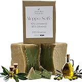 Original Aleppo-Seife 15% Lorbeeröl 85% Olivenöl ANATOLIAN NATURALS ca. 200 Gramm -...
