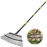 Garten Laubrechen, 160cm Stabile Kleine Strauchrechen 25 Metallzinken 45cm...