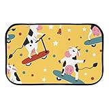 DreamBay Fußmatte für den Eingang, Motiv: niedliche Kuh, Tier, Stern, Gelb, Bodenmatte,...