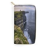 County Clare The Cliffs Slim Thin Credit Card Wallet PU Leather Bifold Cash Wallet Zipper...