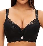 Super-Push-up-BH für Damen, Spitzen-Bügel, weiche Polsterung, Lift-Up-BH, Schwarz, 90B