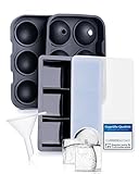 Komey Eiswürfelform Silikon XXL- 2er Set Eiswürfel Kugel & Würfel BPA-Frei...