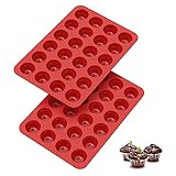 SILIVO Mini Muffinform Silikon für 24er - 2 Stück Mini Muffins Backform, Antihaft Klein...