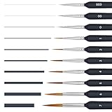 Feine Pinsel Set, 10 Stück Acrylfarben, Acryl Pinsel Aquarell Modellbau Malpinsel für...