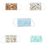 MASK666 50 Einweg-Masken für Kinder, 5 verschiedene Zeichnungen, 3-lagig, bakterielle...