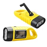 SBUENAM Handkurbel Wiederaufladbare Taschenlampe 2pcs, Solar LED Dynamo Taschenlampe...