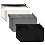 15 Stück Taschen aus Baumwoll-Leinwand mit Reißverschluss,als Beutel oder...