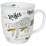 H:)PPY life Tasse mit Motiv Faultier | Kaffeetasse, Porzellan, 40 cl | Tasse mit Spruch,...