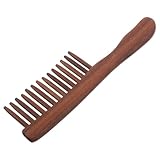 BAZEITFLOW Breiter Sandelholz Kamm mit Massagefunktion Holz Gua Sha Kopfhautmassagegerät...