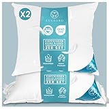 Sandaro Home Kopfkissen 80x80 Daunen-Federnkissen 2er Set, 80 x 80 cm 3 Kammern...
