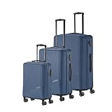 travelite 4-Rad Koffer Set 3 teilig Größen L/M/S, Gepäck Serie BALI: ABS Hartschalen...