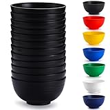 Berglander Schwarze Kunststoff Schalen Set 12 Stück 750ml, mehrweg Plastik Ramen...