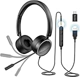 PC Headset mit Mikrofon New Bee USB/3,5mm Business Headset Noise Cancelling &...