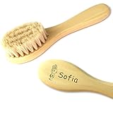 Baby Haarbürste personalisiert mit Name + Motiv - Babybürste aus Holz + Ziegenhaare =...