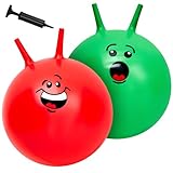 Hestya 2 Stück Hüpfball 60 cm Retro Hopper Ball Groß Aufblasbar Sprungball...