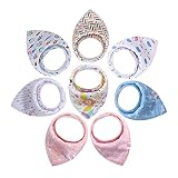 GREENADSCAPE 8 Stück Baumwoll Bandana Lätzchen Für Neugeborene Zahnungslätzchen Und...