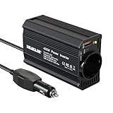 400W Auto Spannungswandler Wechselrichter DC 12V to AC 230V mit 2 Steckdosen und...