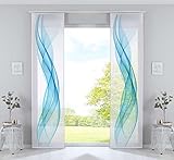 Gardinenbox 2er Set Schiebegardinen Flächenvorhänge »Izmir« HxB 245x60 cm Welle Blau...