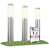 3er Set linovum BOSEA-A Wegeleuchte mit E27 Sockel - Wegbeleuchtung außen Edelstahl...
