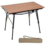 Portal Campingtisch faltbar Höhenverstellbar Klapptisch Aluminium 90 x 53cm...