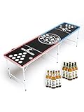 BeerBaller® LED Beer Pong Tisch | LED Beleuchtung (16 Farben) mit Fernbedienung...