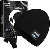 TAGVO Bluetooth Beanie mit Touchscreen Handschuhen Set, Winter Warm Gestrickte...