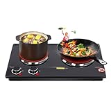 Infrarot Kochplatte 2er 1500W+1000W, Tragbare Doppelkochplatte, elektrisch kochplatten mit...