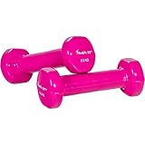 MOVIT 2er Set Vinylhanteln, Kurzhanteln mit Oberfläche aus Vinyl, 2x 0,5kg in Pink