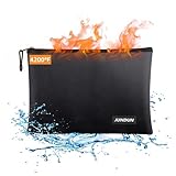 JUNDUN Feuerfeste Dokumententasche(36x26cm 4200℉), Feuerfeste Geldtasche, Tresor...