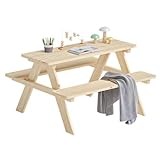 Bellabino Inny Kindersitzgarnitur für Draußen, Sitzgruppe Outdoor 2 Bänke mit Tisch,...