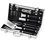 ROMANTICIST 20pcs Edelstahl Grillzubehör Tool Set，Grill Zubehör Set ...