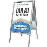 DisplayLager Kundenstopper Alu-Line DIN A1 für 2 Plakate (beidseitig) -...