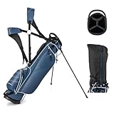 GYMAX Golftasche, stabile Golfschlägertasche mit Griffen & Ständer, Golf-Reisetasche...