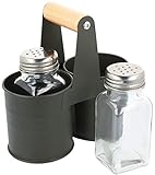 com-four® 3-teiliges Gewürzstreuer Set aus Glas - Salz und Pfeffer mit passender...