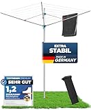 STAHLMANN® Wäschespinne [Made IN Germany ] - Wäschespinne draußen [60 M Leinenlänge]...