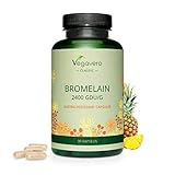 Natürliches Bromelain hochdosiert | PREMIUM: 2400 F.I.P - 1200 GDU | magensaftresistente...