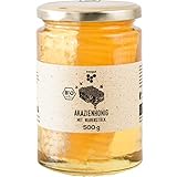 BIO Akazienhonig mit Wabenstück, 500g feinster Honig mit Honigwabe,...